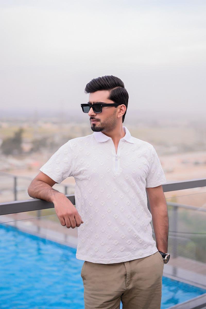 Flex 3D Pattern 2.0 (White) Polo Shirt - Flex Clothing